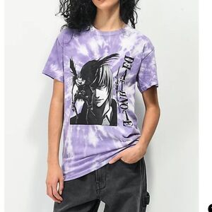 NWT Urban Outfitters Death Note Light & Ryuk Tie Dye T-Shirt Size L Purple Anime